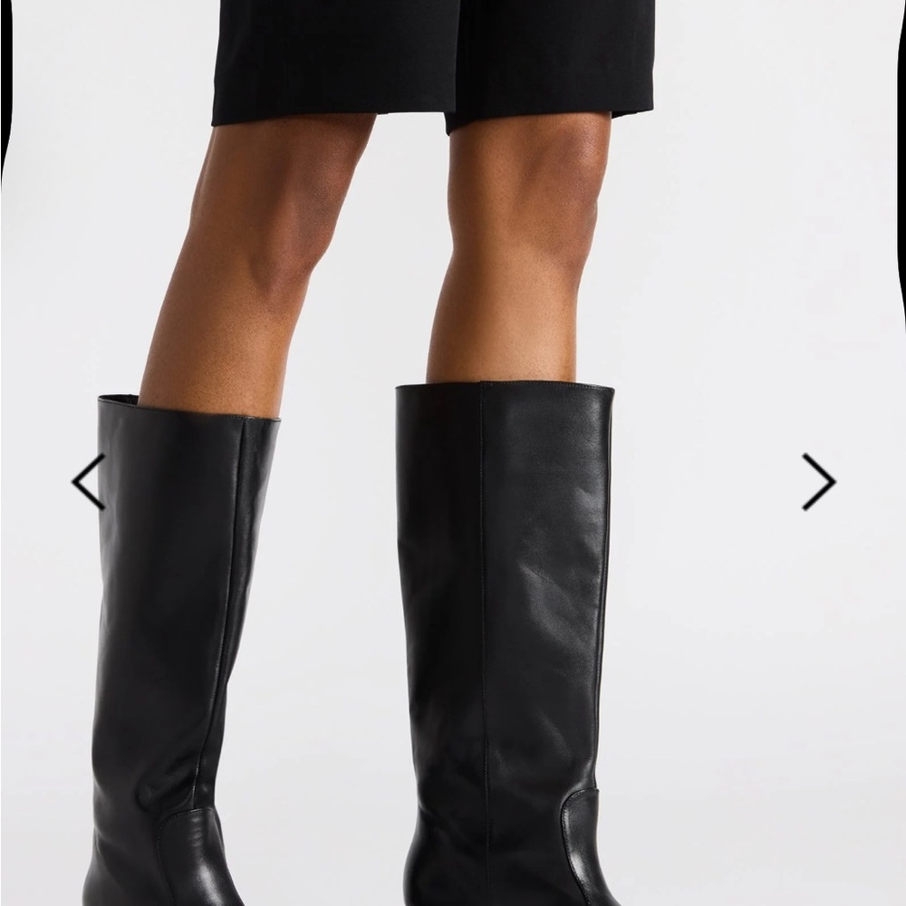 Steve Madden Lander Black Leather kitten Heeled Boots 8.5 - Picture 3 of 14